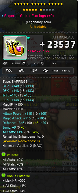 Amazing All Stats sup earrings, 5L 21*